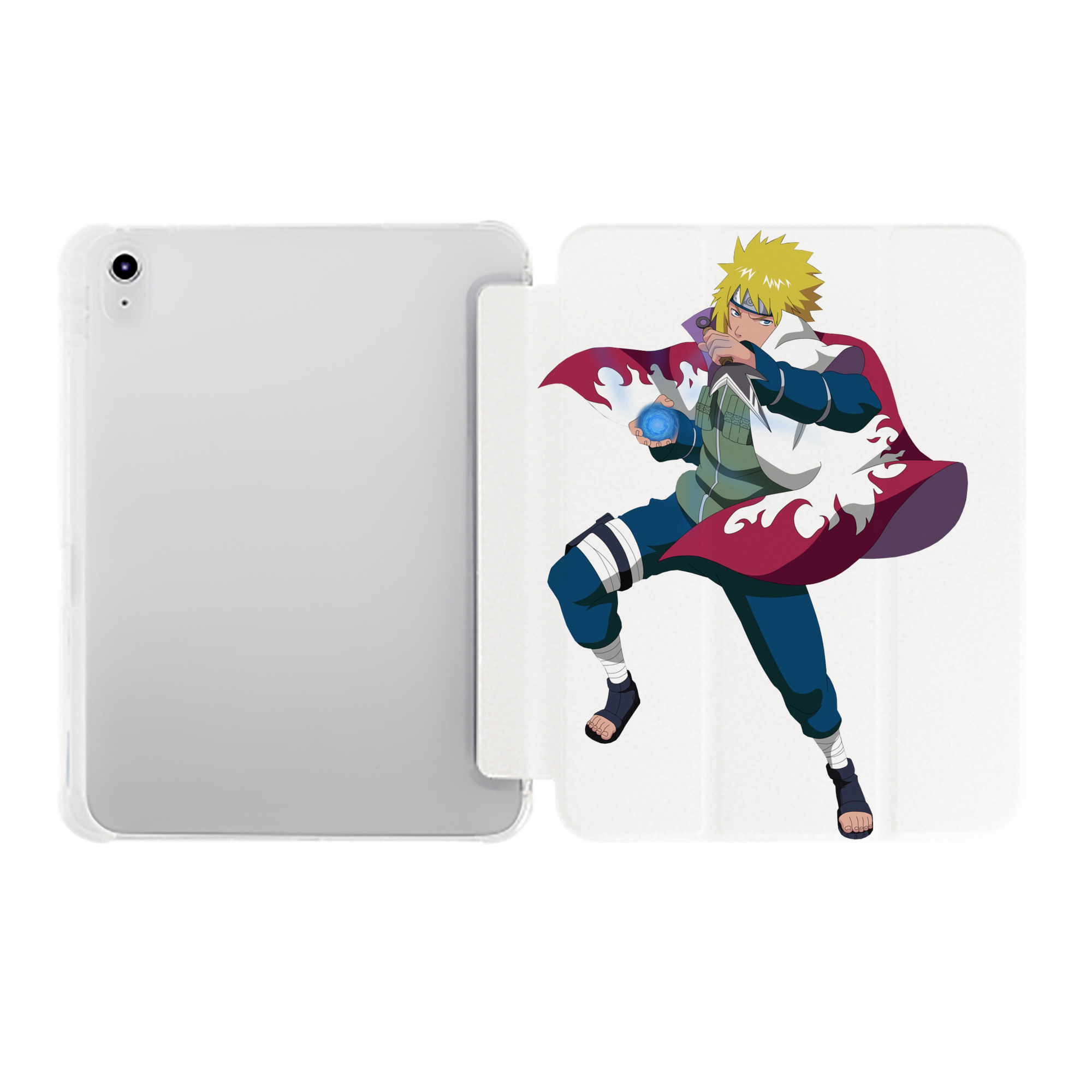 （画像用） NARUTO -ナルト- 波風 ミナト Namikaze Minato IPad ケース ペン収納付き 三つ折りスタンド PUレザー×シリコン 対応機種9.5/10.5/10.9インチ